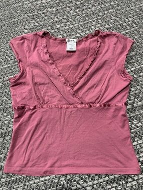 Old Navy | Ruffle V-Neck Cap Sleeve Top With Back-Tie Ribbon And Empire Waist